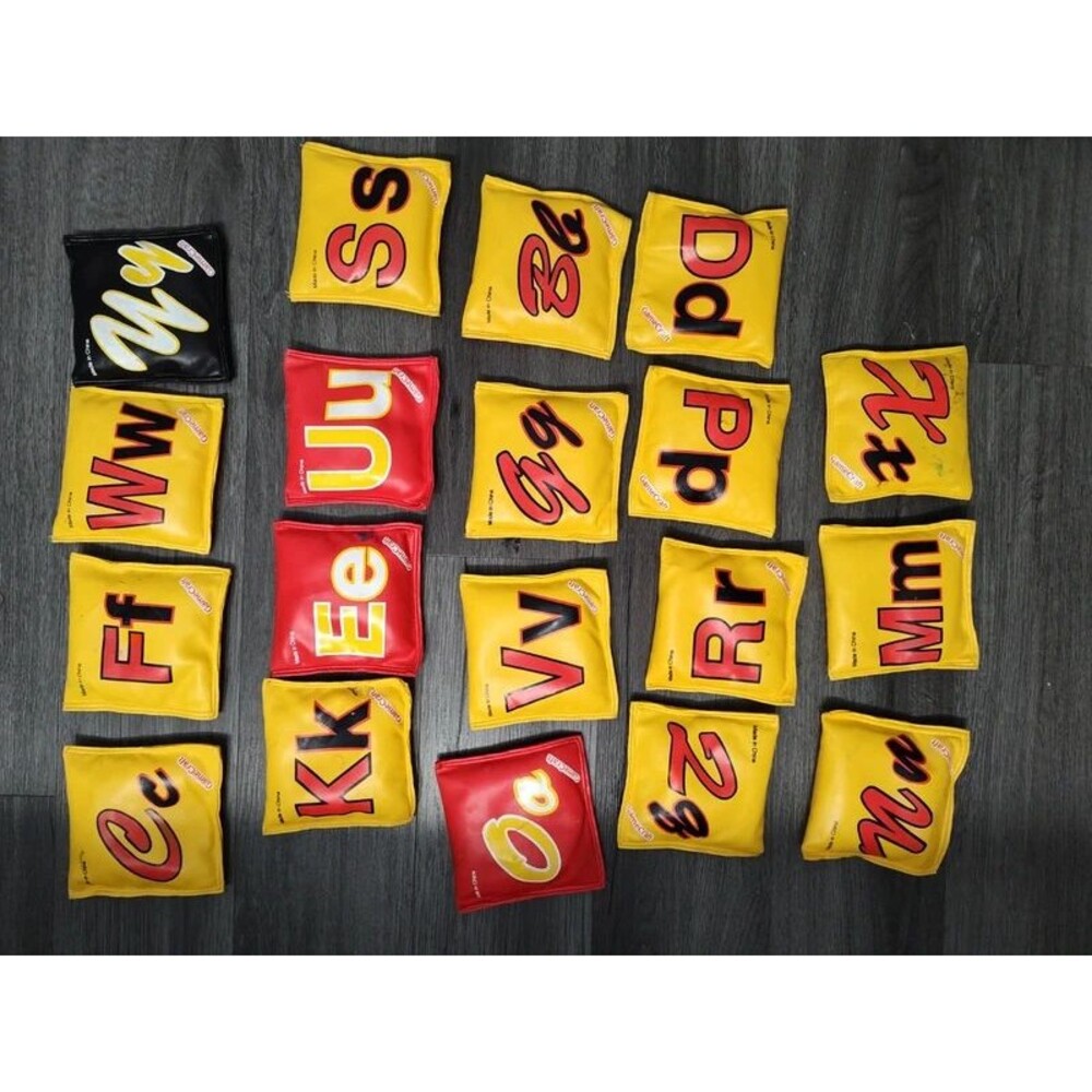 5-inch GameCraft Alphabet Bean Bags yellow cornhole red black 19pcs
